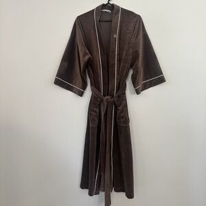 Vintage Christian Dior Robe Mens One Size Velour Belted Lounge Monsieur 90s